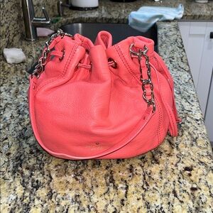 Like new Authentic Kate Spade Coral Cobble Hill/Katie Drawstring Handbag